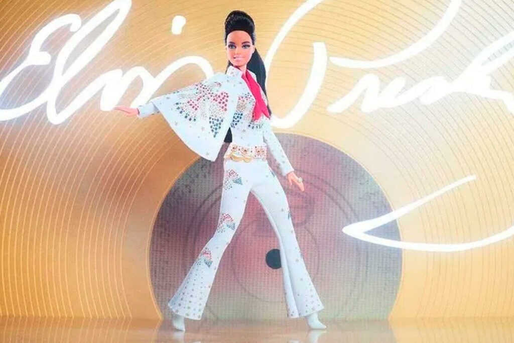 Imagem da Barbie colecionável do cantor Elvis Presley