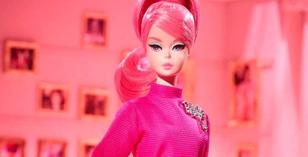 Imagem da Barbie colecionável chamada de Barbie Silkstone Proudly Pink