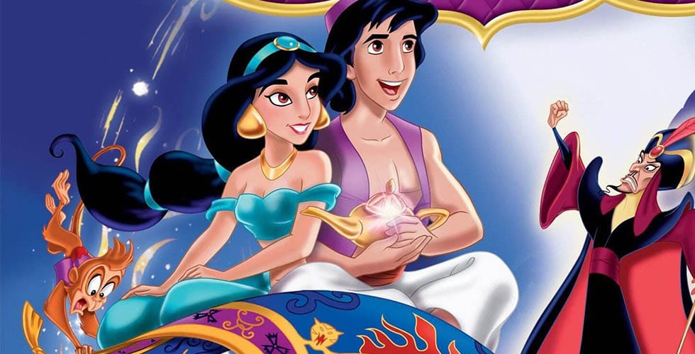 Imagem da princesa Jasmine e o Aladdin da Disney