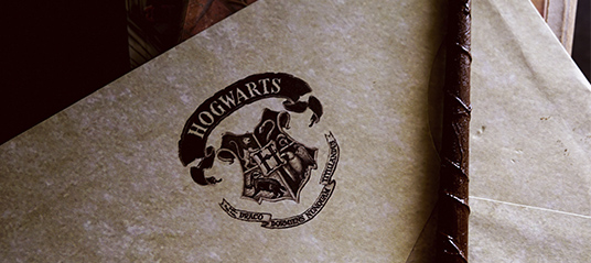 Imagem de uma carta de Hogwarts
